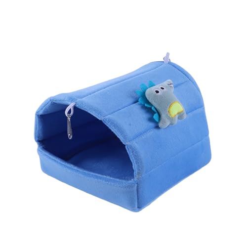 Luojuny Hamsternest mit Cartoon-Thema, mit Haken zum Aufhängen, weich, gemütlich, halbgeschlossenes Bett für kleine Haustiere, lebendige Farben, perfekt für Herbst und Winter, niedliches Blau, Größe M Luojuny Hamsternest mit Cartoon-Thema, mit Haken zum Aufhängen, weich, gemütlich, halbgeschlossenes Bett für kleine Haustiere, lebendige Farben, perfekt für Herbst und Winter, niedliches Blau, Größe M von Luojuny