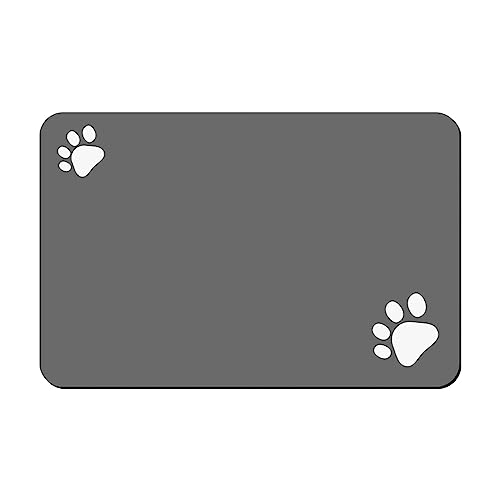 Luojuny Hundefuttermatte, rutschfeste Unterseite, multifunktional, atmungsaktiv, Futter-/Wassernapf, Hundezubehör, Dunkelgrau, Größe L von Luojuny