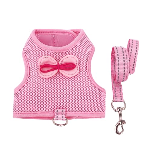 Luojuny Hundeleine für kleine Haustiere, Kaninchenleine, 1 Set, Haustier-Leine, bequem, verstellbar, für kleine Haustiere, Leine für Kaninchen, Katzen, Frettchen, Rosa, Größe L von Luojuny