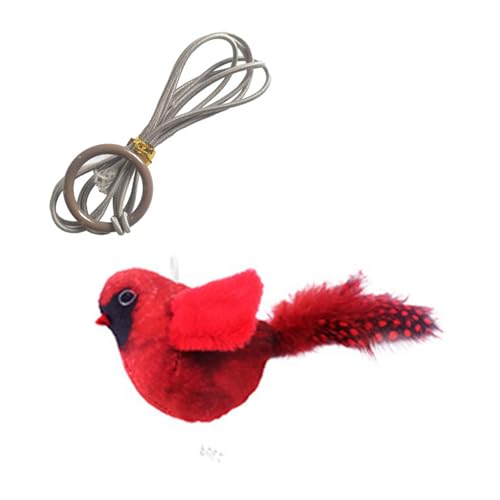 Luojuny Katzenspielzeug mit Schnallen-Design, interaktives Vogelgeräusch, Kitty, 1 Set, realistische natürliche Federn, weicher Plüsch-Teaser, Haustier B Luojuny Katzenspielzeug mit Schnallen-Design, interaktives Vogelgeräusch, Kitty, 1 Set, realistische natürliche Federn, weicher Plüsch-Teaser, Haustier B von Luojuny