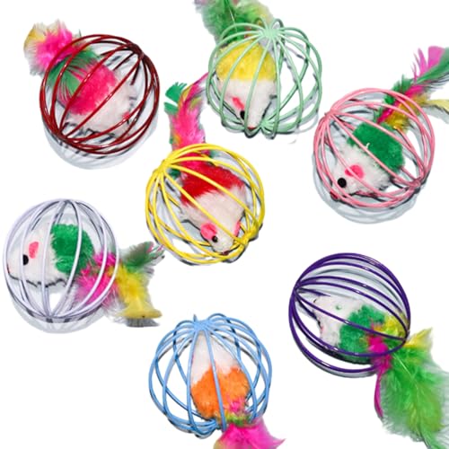 Luojuny Langlebiges Katzenspielzeug, kratzfest, mit schützendem Käfig, interaktives Spielzeug, weiche Plüschmaus, lindert Langeweile, zufällige Farbe Luojuny Langlebiges Katzenspielzeug, kratzfest, mit schützendem Käfig, interaktives Spielzeug, weiche Plüschmaus, lindert Langeweile, zufällige Farbe von Luojuny
