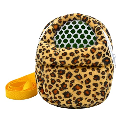 Luojuny Modische Hamstertasche, Leopardenmuster, Haustier, mit exquisiter Verarbeitung für kleine Haustiere, atmungsaktive Löcher, sicheres Design, trendiges Gelb, L von Luojuny