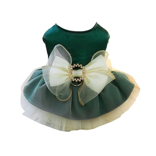 Luojuny Niedliches Hundekleid mit Schleife, modisches Haustier-Outfit für Welpen, bequeme Prinzessinnen-Dekoration, Traktionsring, Grün, S Luojuny Niedliches Hundekleid mit Schleife, modisches Haustier-Outfit für Welpen, bequeme Prinzessinnen-Dekoration, Traktionsring, Grün, S von Luojuny