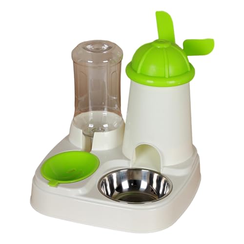 Luojuny Pet Feeding Solution Station mit Wasserspender 1,1 l/2,5 l Feeder Automatische Nachfüllung Katze Große Kapazität Hundefutter Grün 1 von Luojuny