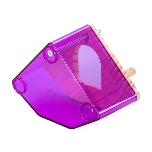 Luojuny Transparent Bird Sanctuary Bird Hanging Nest Wooden Bird Nest with Barch Easy Installation Hanging Bird Nistbox for Cage Accessories Purple von Luojuny