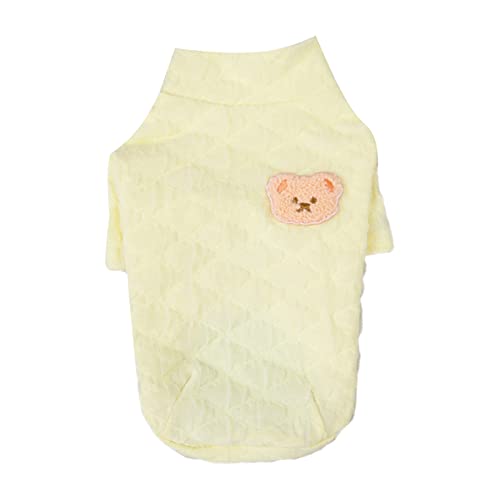 Luojuny Washable Polyester Seersucker Pet Vest, Soft Durable Dog Shirts Cute Dog Clothes, Keep Warm Casual Poached Egg Pattern Pet Shirt, Breathable Summer Pet Apparel for Teddy Pink XL von Luojuny