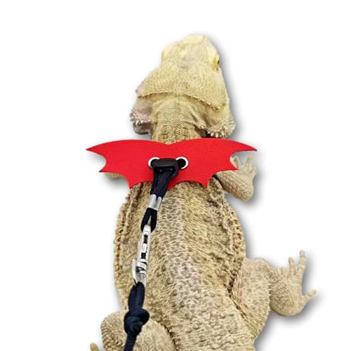 Luojuny Weiche, bequeme Hundeleine, modischer Stil, Eidechse, Fluchtschutz, für den Außenbereich, mit Schnallenbefestigung, flexibel, Rot Luojuny Weiche, bequeme Hundeleine, modischer Stil, Eidechse, Fluchtschutz, für den Außenbereich, mit Schnallenbefestigung, flexibel, Rot von Luojuny