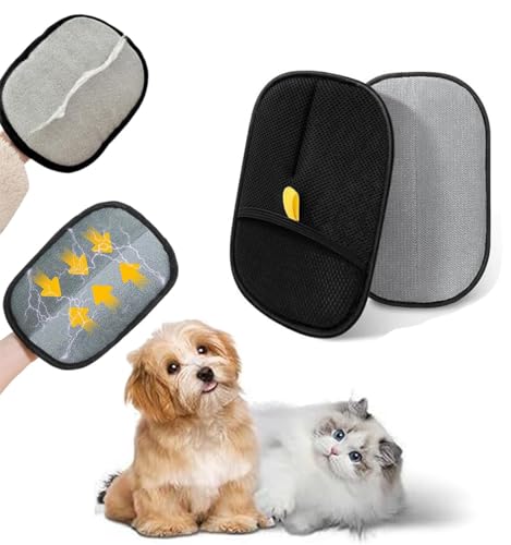 Luotelk Haustier Fellmagnet Handschuhe Tierhaarentferner,Antistatische Pet Grooming Gloves für Kleidung, Sofas, Teppiche, Autoinnenräume (1) von Luotelk