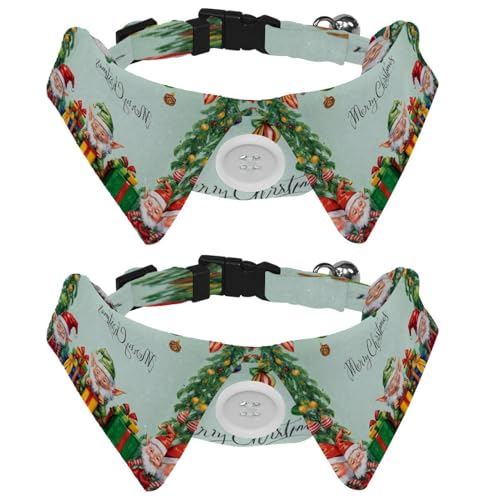 2 Stück verstellbare Fliege für Hunde und Katzen, Weihnachtswichtel, Elf, bequem, langlebig, mit Glöckchen, für kleine Hunde, Katzen, Kätzchen, Welpen von Luoweisi