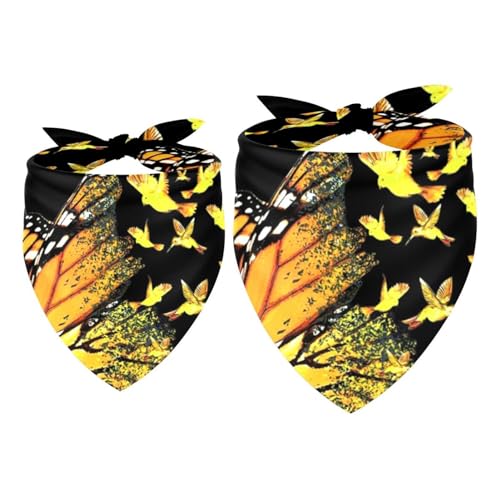 Hundehalstuch, Dreieckstuch mit Sonnenblume, Schmetterling, Vögel, für kleine, mittelgroße und große Hunde und Katzen, Dreieckstuch, 2 Stück Hundehalstuch, Dreieckstuch mit Sonnenblume, Schmetterling, Vögel, für kleine, mittelgroße und große Hunde und Katzen, Dreieckstuch, 2 Stück von Luoweisi