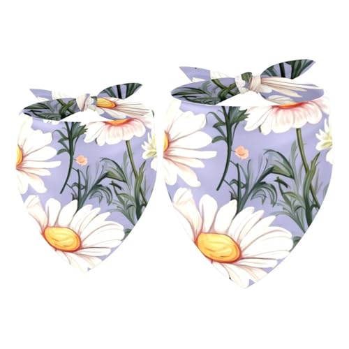 Hundehalstücher mit Gänseblümchen-Motiv, Vintage-Stil, Dreieckstuch für kleine, mittelgroße und große Hunde und Katzen, Haustier-Tuch, Dreieckstuch, Lätzchen, 2 Stück Hundehalstücher mit Gänseblümchen-Motiv, Vintage-Stil, Dreieckstuch für kleine, mittelgroße und große Hunde und Katzen, Haustier-Tuch, Dreieckstuch, Lätzchen, 2 Stück von Luoweisi