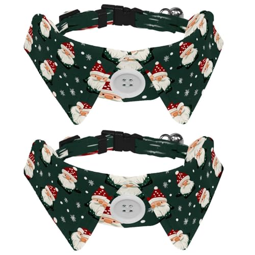 Verstellbare Fliege für Hunde und Katzen, Weihnachtsmann, bequem, langlebig, mit Glöckchen, für kleine Hunde, Katzen, Kätzchen, Welpen, 2 Stück von Luoweisi