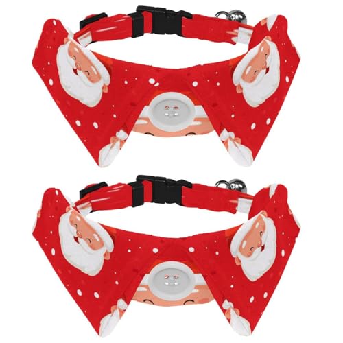 Verstellbare Fliege für Hunde und Katzen, Weihnachtsmann, bequem, langlebig, mit Glöckchen, für kleine Hunde, Katzen, Kätzchen, Welpen, 2 Stück von Luoweisi