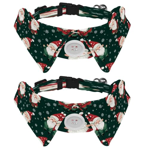 Verstellbare Fliege für Hunde und Katzen, Weihnachtsmann, bequem, langlebig, mit Glöckchen, für kleine Hunde, Katzen, Kätzchen, Welpen, 2 Stück von Luoweisi