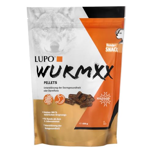 Lupo WURMXX Snacks für Hundefutter, Pellets Ergänzungsfuttermittel für Darmgesundheit, mit Ente und Kräutern (650g) von Luposan