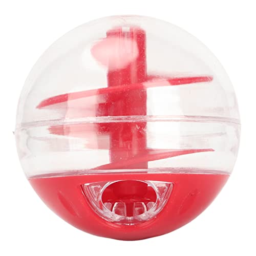 Katzenfutter-Spenderball-Spielzeug, Bissfester, Interaktiver Puzzle-Ball für Langsames Futter für Haustiere, Verstellbarer Katzenleckerli-Spenderball mit Auslaufendem Mund von Luqeeg