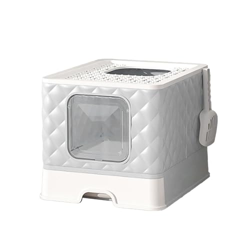 Katzentoilette, Schublade Typ Halb Geschlossen Katzentoilette Abnehmbare Waschbar Großen Raum Haustier-Toilette-Box mit Deckel Anti-Spritzwasser Toilette für Katzen und Katzentoilette, Schublade Typ Halb Geschlossen Katzentoilette Abnehmbare Waschbar Großen Raum Haustier-Toilette-Box mit Deckel Anti-Spritzwasser Toilette für Katzen und von Luqeeg