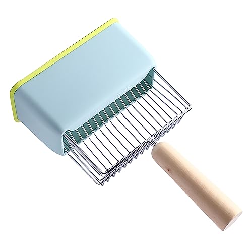 Luqeeg Katzenstreu -Schaufel, Metallkacke Schaufel mit Tiefen und Langem Griff, Sieben Kätzchen -Katzentoilette Scoop mit Hölzernem Griff für Kleine oder Große Katzen (Blue) von Luqeeg