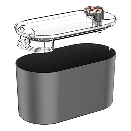 Luqeeg Katzenwasserbrunnen, Automatische Zirkulationsfiltration Haustierwasserspender Katzentrinkenteiler mit Abnehmbarer Wasserschale Großkapazität Wasserfuttermittel für Katzen (Gray) von Luqeeg