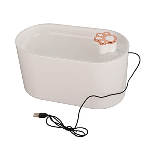 Luqeeg Katzenwasserbrunnen, Automatische Zirkulationsfiltration Haustierwasserspender Katzentrinkenteiler mit Abnehmbarer Wasserschale Großkapazität Wasserfuttermittel für Katzen (White) von Luqeeg