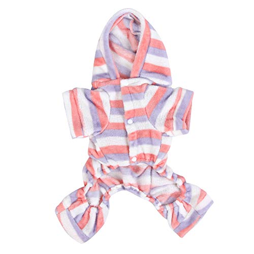 Luqeeg Nette Kleidung Nachtwäsche, Härme Kapuze, Sicheres Weiches Fleece Winterstreifenmuster mit und Wundervolle Kleidung für Welpen, Hunde und Katzen Im und Winter (XL) von Luqeeg