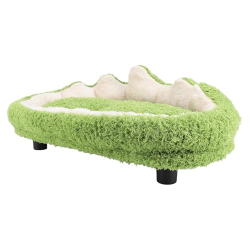 Luqeeg Nettes Plüsch Haustierbett, Geräumiges Hundekatze Sofa Bett mit Weichem Warmem, Verbessertem Komfort Multifunktional und Robuste Struktur für Winter Haustier Couch Hundehaus (Green) von Luqeeg