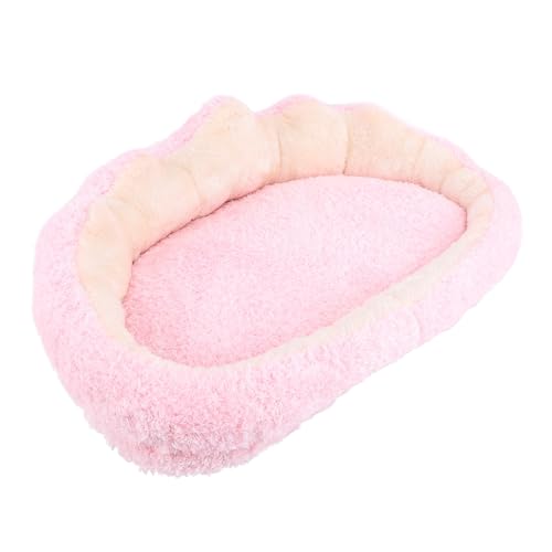 Luqeeg Nettes Plüsch Haustierbett, Geräumiges Hundekatze Sofa Bett mit Weichem Warmem, Verbessertem Komfort Multifunktional und Robuste Struktur für Winter Haustier Couch Hundehaus (PINK) von Luqeeg