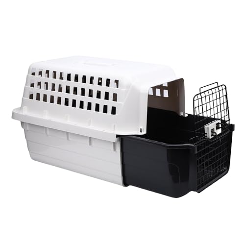 Luqeeg Transportbox für Kleine Katzen, Hartschalen Transportbox für Hunde und Katzen mit Tragegriff Belüftung Großer Raum Ausziehbar Tragbar für Outdoor Reise Auto von Luqeeg