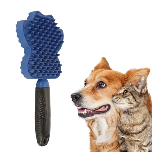Luqeeg Upgrade-Badebürste Zur Haarentfernung für Hunde, 3-in-1-Badebürste für Haustiershampoo mit Ergonomischem Griff, Effiziente Badebürste für Hunde, Bürsten für Sanftes Fell von Luqeeg