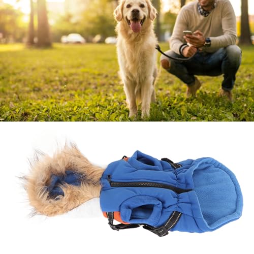 Luqeeg Winter-Hunde-Kapuzenpullover, Warme Hundejacke, Reflektierender, Gepolsterter Mantel mit Verstellbaren Trägern für Kaltes Wetter (L) von Luqeeg