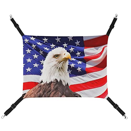Amerikanische Adlerflagge (2) Katzenkäfig Hängematte Hundehängematte , Kleintier Katzenkäfig Bettgestell von Lurnise
