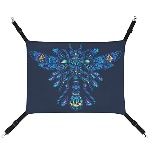 Blaue Libelle Mit Blumen Katzenhängematte,Canvas Hängematte,Tierwaage Und Schlafplätze Für Katzen Und Andere Kleintiere von Lurnise