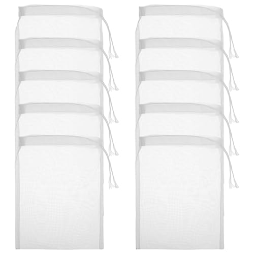 Lusofie Medienbeutel für Aquarium, 120 Netzbeutel, feinmaschig, wiederverwendbare Nylon-Netz-Filterbeutel mit Reißverschluss für Aktivkohle-Aquariumfilter, 19 x 16 cm, 10 Stück von Lusofie