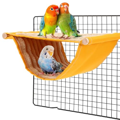 Warmes Winter-Vogelnest, Papageien-Hängebett, Käfig-Hängematte, Kuschelhütte, Papageienhaus, Zelt, Vogelkäfigständer, Sitzstange für Sittiche, Nymphensittiche, Wellensittiche, Lovebird, Kakadu, Finc von Lusofie