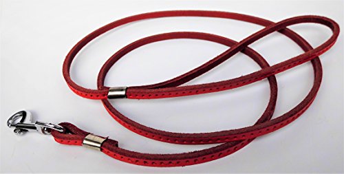 HUNDELEINE, Leder 120cm/6mm oder 120cm/8mm für kleine Hunde - Braun, Rot, Natur, Schwarz NEU (120cm/6mm (3-4kg), rot) von Lusy011