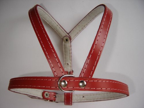 Lusy011 Hunde Geschirr, Brustkorb 60-67 cm, Echt Leder + ROT NEU (PL.24.4.2-85) von Lusy011