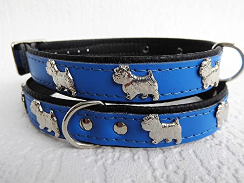 Lusy011 *Westie* Hunde Halsband, Leder, Halsumfang 27-32cm, Dunkel BLAU, NEU(PL.19.9.308) von Artist Unknown