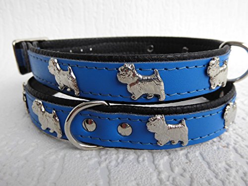 Lusy011 *Westie* Hunde Halsband, Leder, Halsumfang 36-41cm, Dunkel Blau, NEU(PL.11.2.3.49) von Lusy011
