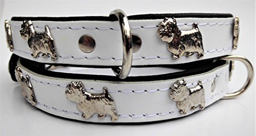 *Westie* Hunde Halsband, Leder, Halsumfang 30-36cm, Weiss, NEU (PL.19.9.3.32) von Lusy011