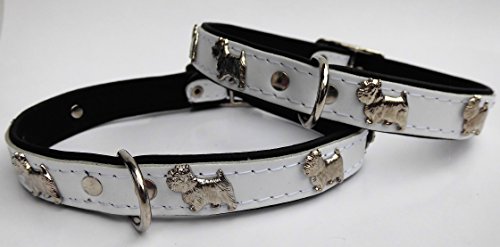 Lusy011 *Westie* Hunde Halsband, Leder, Halsumfang 36-41cm, Weiss, NEU (PL.2.10.3.31) von Lusy011