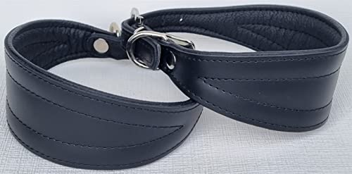 Greyhound Podenco Windhund - Halsband, Halsumfang 40-49 cm Leder °Schwarz° von Lusy011