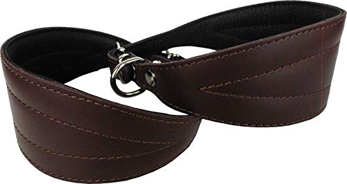 Greyhound Podenco Galgos Windhund - Halsband, Halsumfang 34-41cm/57mm, Leder, Braun von Lusy011