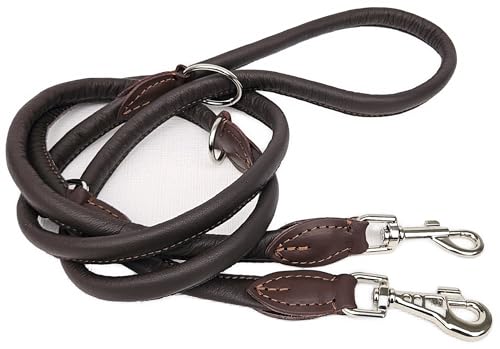 Luxus HUNDELEINE, Runde Leine, 220cm/10mm Nappaleder Braun Handgefertigt (1461) von Lusy011