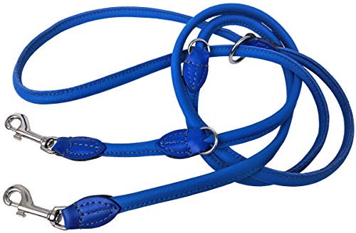 Luxus HUNDELEINE, RundeLeine, 220cm/8mm,Nappa Leder, BLAU (PL.17-03-8-93) von Lusy011