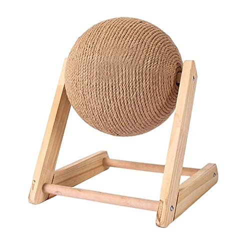 LuukUP Katzenspielzeug Ball-Solide Holz Katze Scratcher Ball Post Pet Spielzeug-Anti-Scratch-Katze Klaue Spielzeug Sisalball-Interaktive Spielzeug Dauerhafte Kätzchen Klettern Turm Rahmen (B-M) von LuukUP