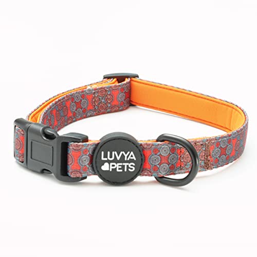 LuvYa Pets Modernes buntes Haustierhalsband mit Unisex-Aufdruck (groß, Halsumfang 40,6–58,4 cm, afrikanischer Vaterland-Druck) von LuvYa Pets