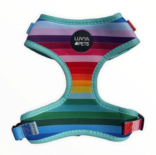 LuvYa Pets Modernes buntes Hundegeschirr mit Unisex-Drucken, moderner Regenbogen-Druck, Größe XXS, Brustumfang 27,9–38,1 cm von LuvYa Pets