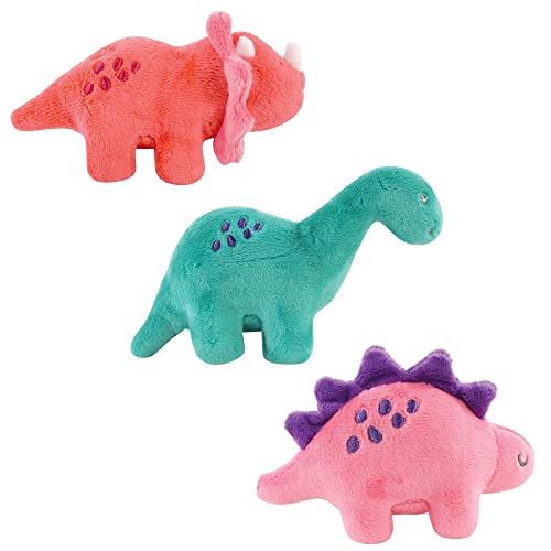 Luvable Friends Quietschendes Hundespielzeug aus Plüsch mit Seil, rosa Dinosaurier, Einheitsgröße von Luvable Friends