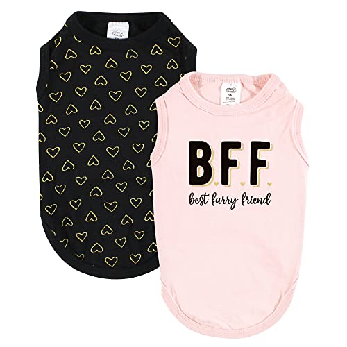 Luvable Friends Hunde-T-Shirts für Hunde und Katzen, Baumwolle, Herzen, Größe L, 2 Stück von Luvable Friends