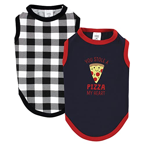 Luvable Friends Hunde-T-Shirts für Hunde und Katzen, Baumwolle, Pizza-Karo, Größe L, 2 Stück von Luvable Friends